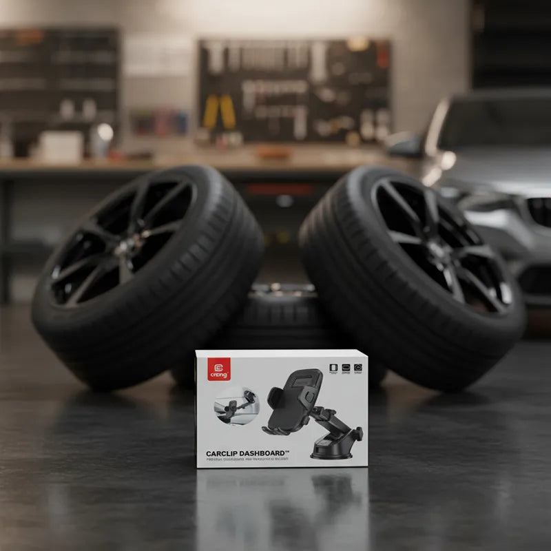 Crong Carclip automobilinis laikiklis prietaisų skydeliui ir priekiniam stiklui – juodas