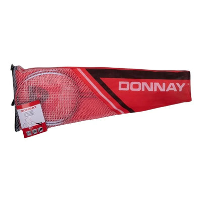 Donnay – 6 dalių badmintono rinkinys dėkle (raudonas)