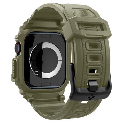 Spigen Rugged Armor Pro - Dirželis su dėklu Apple Watch 10 46 mm (Vintage Khaki)