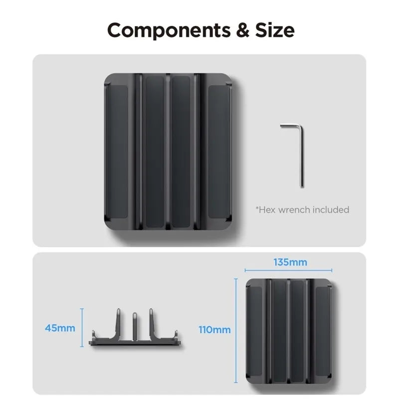 Spigen LD208S4 vertikalus nešiojamojo kompiuterio stovas – aliumininis organizatorius/stovas 4 įrenginiams (Space Gray)