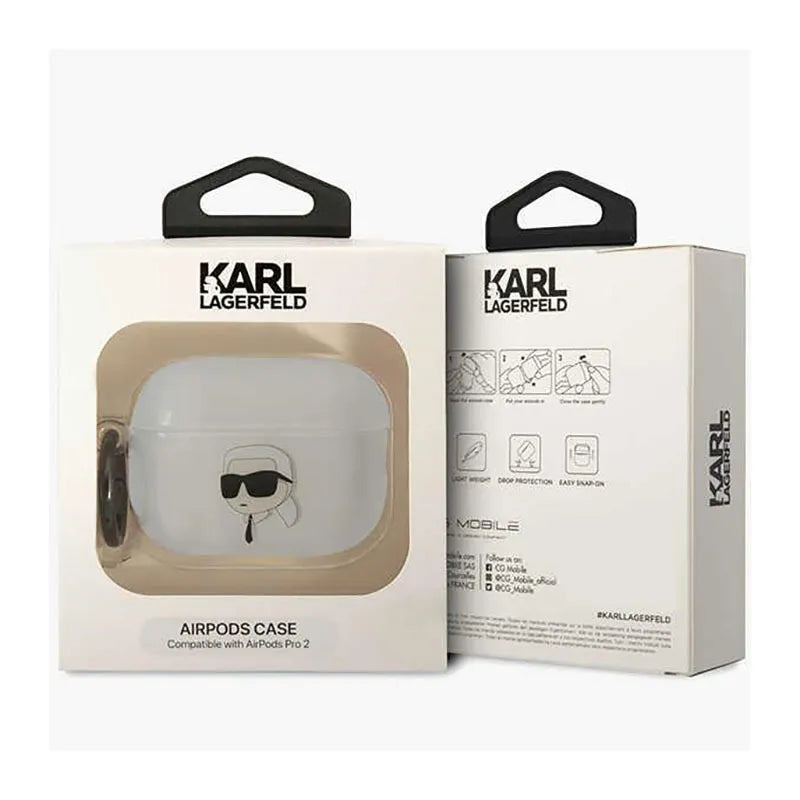 Karl Lagerfeld NFT Ikonik Karl Head – dėklas Apple AirPods Pro 2 (skaidrus)