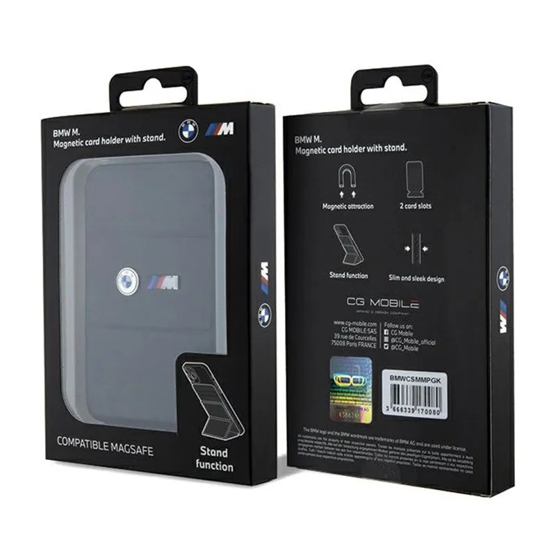 BMW Wallet Cardslot Stand MagSafe M Edition Collection – magnetinė piniginė su stovo funkcija (juoda)