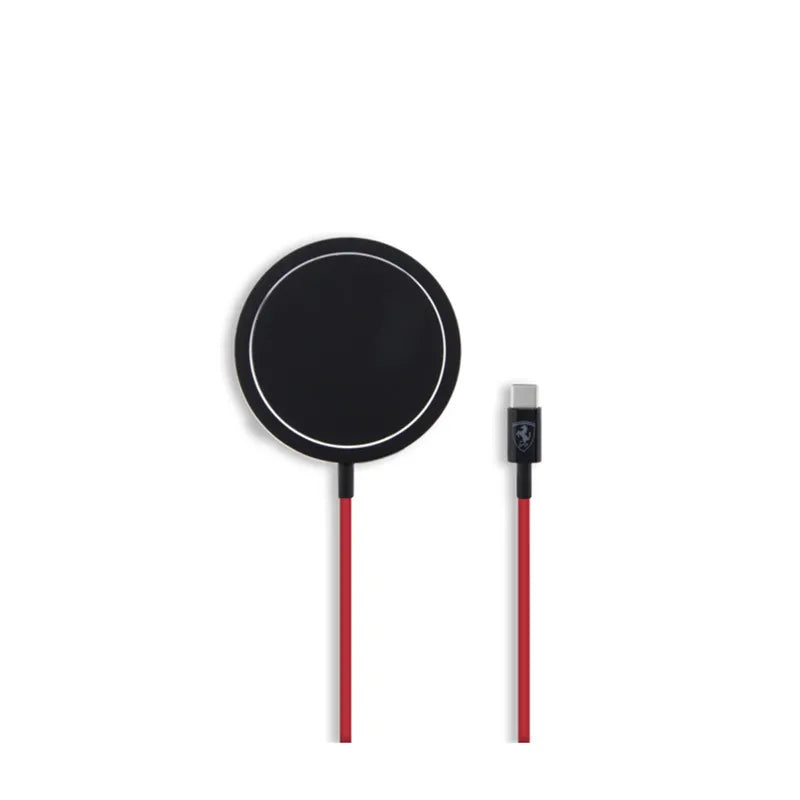 Ferrari MagSafe Shield Logo – 15 W indukcinis įkroviklis su „MagSafe“ (juodas)
