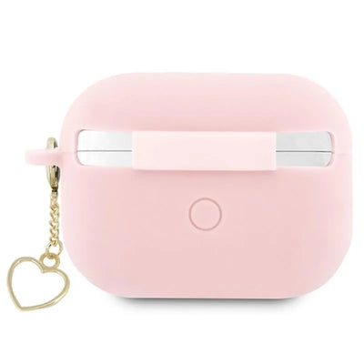 Guess Silicone Heart Charm – Dėklas Apple AirPods Pro 2 (Rožinis)