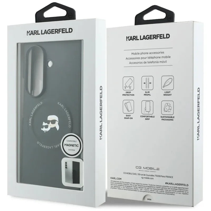 Karl Lagerfeld Karl & Choupette Pins MagSafe - Dėklas Samsung Galaxy Z Fold 8 Ultra (Juodas)