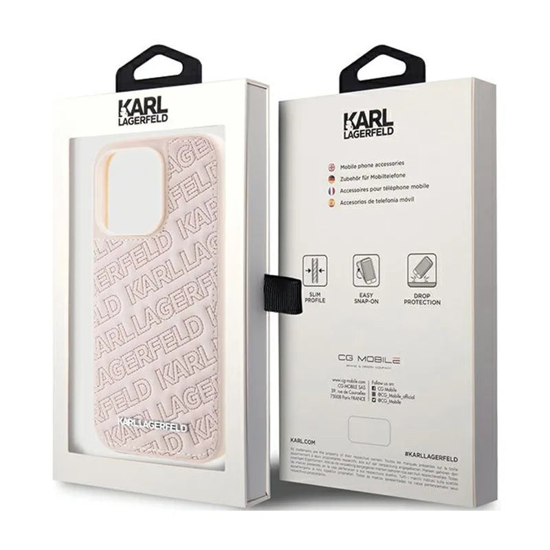 Karl Lagerfeld Quilted K Pattern – Apple iPhone 15 Pro Max dėklas (rožinis)