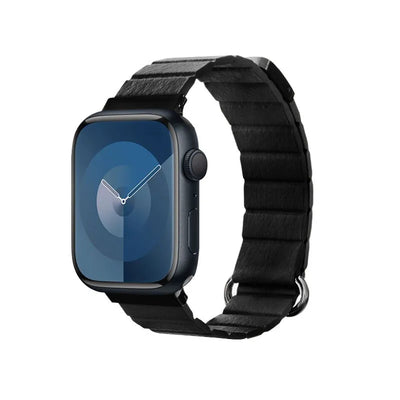 Crong Eclipse – magnetinis odinis Apple Watch dirželis 44/45/46/49 mm (juodas)