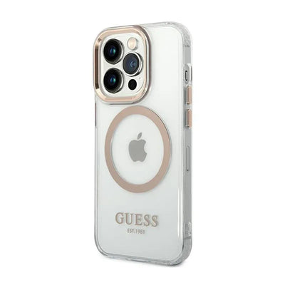 Guess Metal Outline MagSafe – dėklas iPhone 14 Pro (skaidrus)