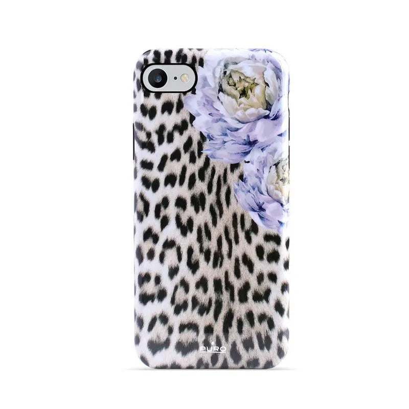 PURO Glam Sweet Leopard – Dėklas skirtas iPhone SE 2020/8/7 / 6s (Leo Peonies)