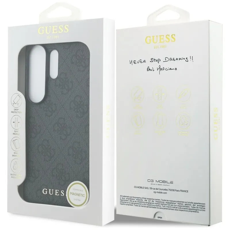 „Guess 4G Classic Logo Charm MagSafe“ – dėklas Samsung Galaxy S26 Ultra (juodas)