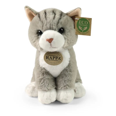 Rappa – Pliušinis tikroviškas sėdinčios pilkos katės žaislas 23 cm Eco-Friendly Soft Collection