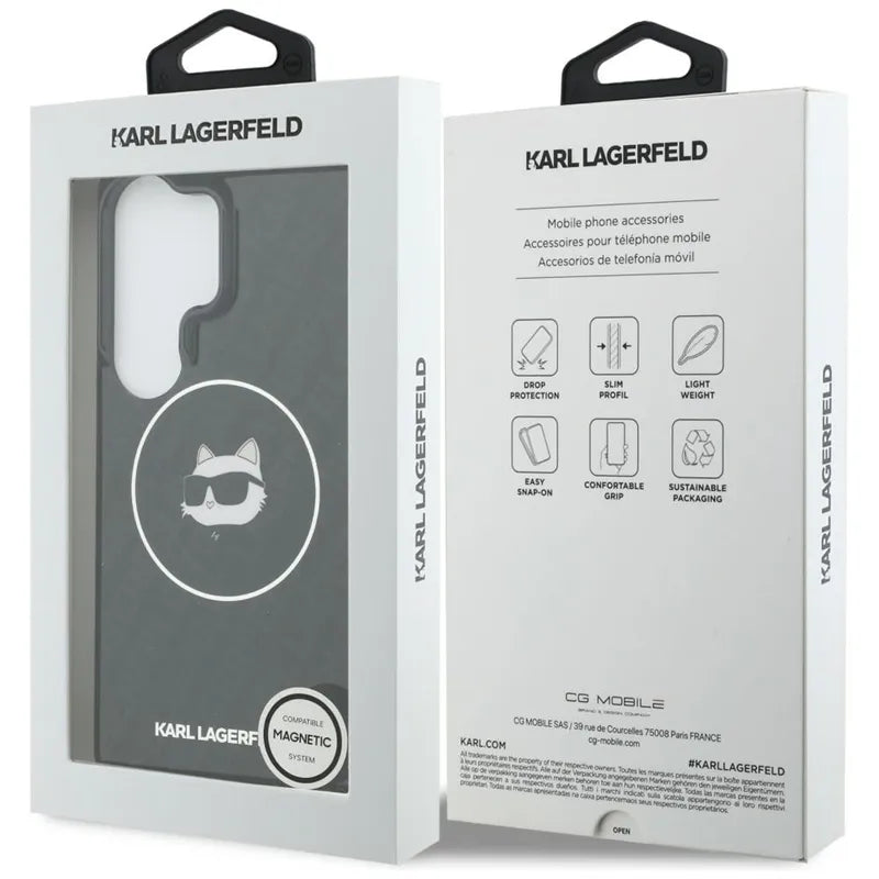 Karl Lagerfeld IML Repeated Choupette MagSafe – Samsung Galaxy S26 Ultra dėklas (juodas)