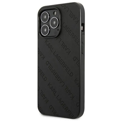 Karl Lagerfeld Perforated Allover – dėklas iPhone 13 Pro telefonui (juodas)