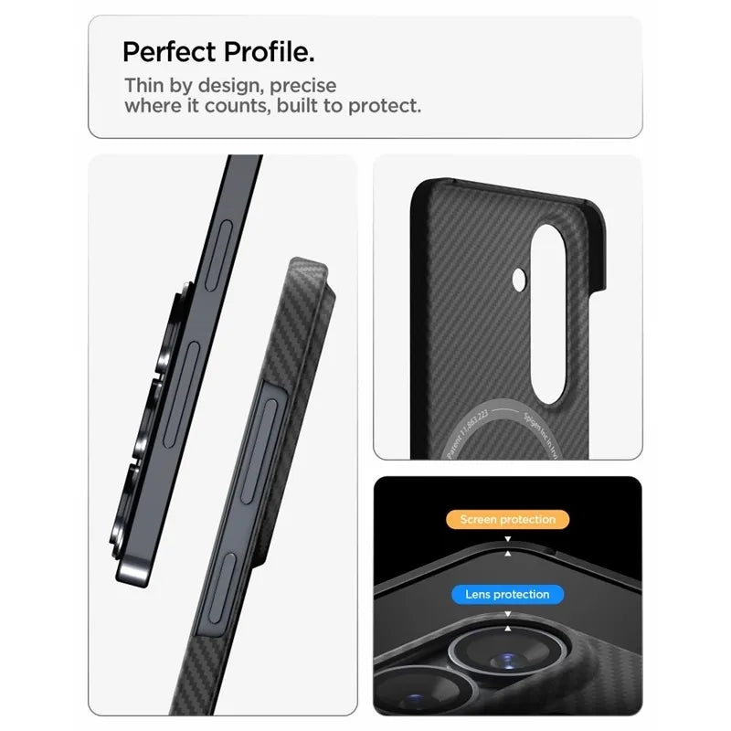 Spigen Airskin Aramid dėklas, skirtas Samsung Galaxy S26 (juodas)