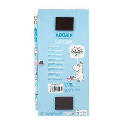 Moomins - magnetinė užrašų knygelė / pirkinių sąrašas šaldytuvui + pieštukas (10 x 21 cm)