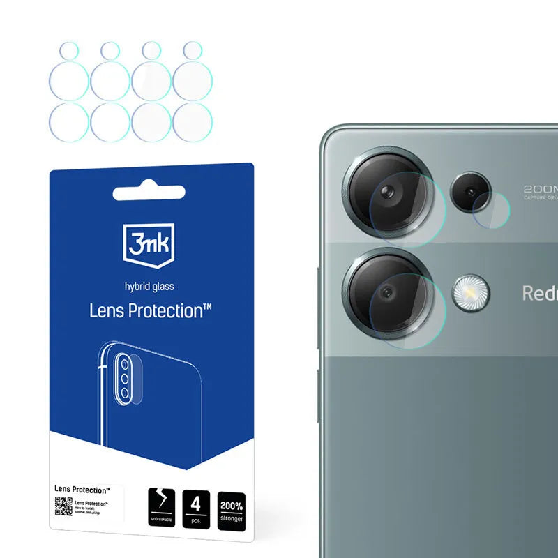 3mk Lens Protection - fotoaparato objektyvo stiklas, skirtas Xiaomi Redmi Note 13 Pro 4G (4 vnt.)