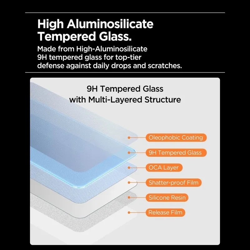 „Spigen Glas.tR AlignMaster Slim 3-Pack“ – grūdintas stiklas, skirtas „Apple iPhone 17“ (3 vnt.)