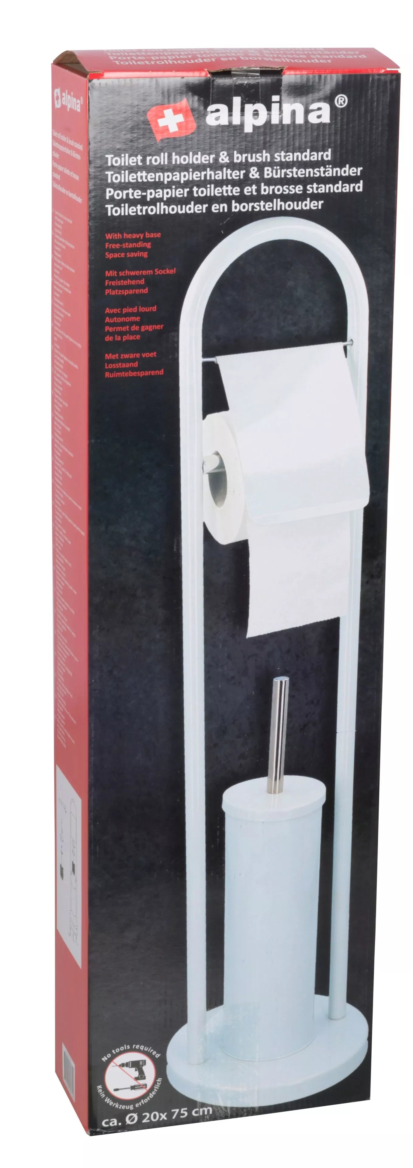 ALPINA tualeto šepetys su stovu, Ø20 × 75 cm, 871125203274