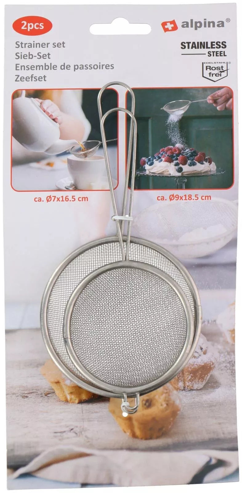 Alpina smulkių sietelių rinkinys Ø7 cm ir Ø9 cm 871125217674