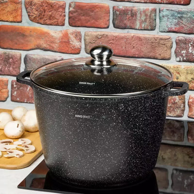 KINGHoff marmurinis puodas su dangčiu, 6,2 l, Ø24 cm KH-1598