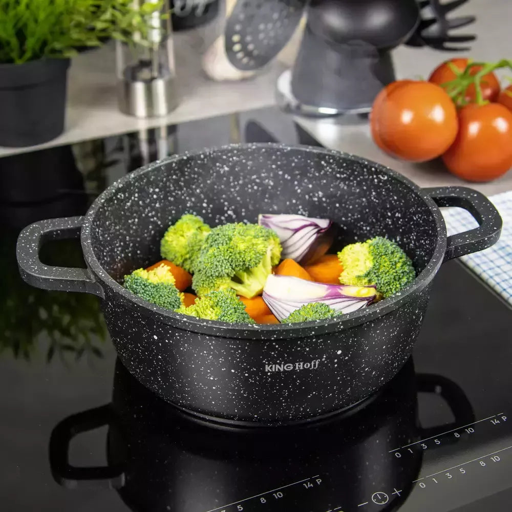 KINGHoff marmurinis puodas su dangčiu, 5,6 l, Ø26 cm KH-1596