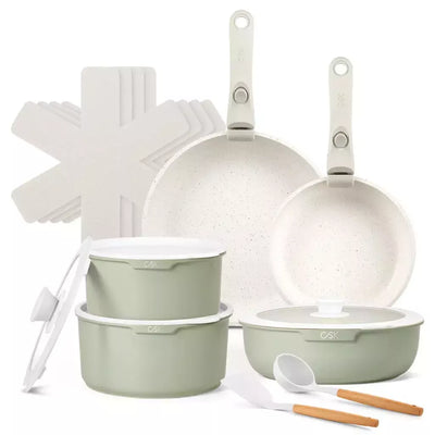 CS Kochsysteme puodų ir keptuvių rinkinys 17 dalių BREEZE žalias