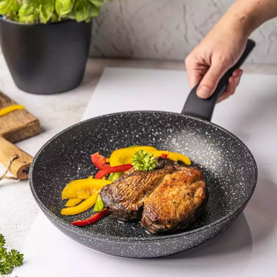 Aliumininė keptuvė su marmurine danga, Ø24 cm, juoda KB-7664