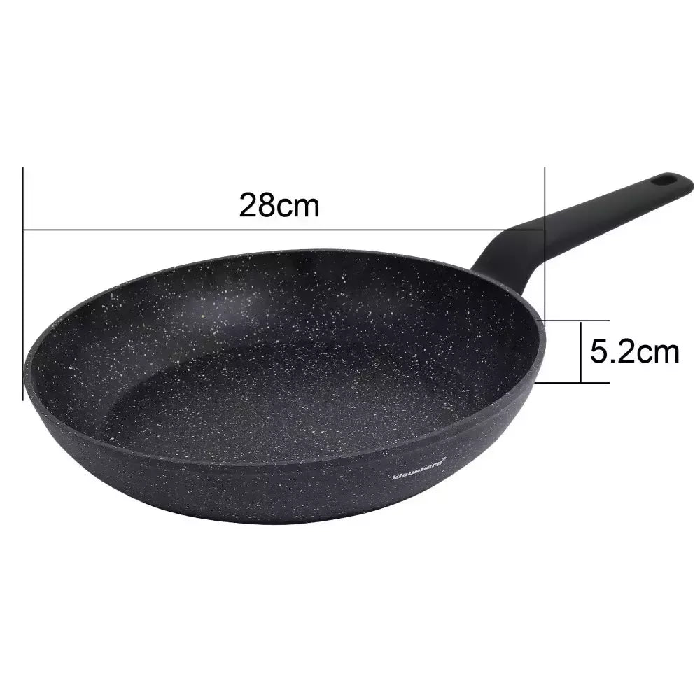 Aliumininė keptuvė su marmurine danga, Ø28 cm, juoda KB-7665