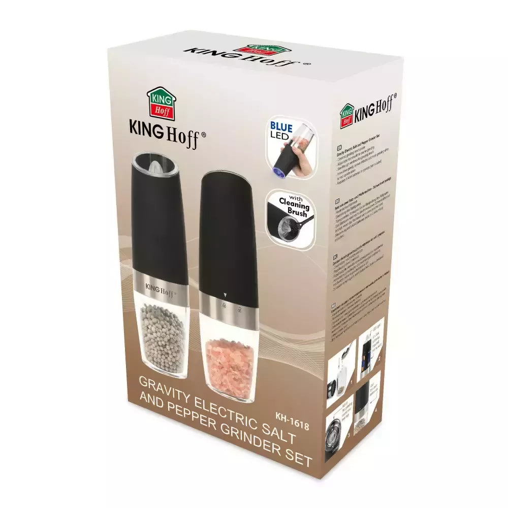 Kinghoff elektriniai gravitaciniai druskos ir pipirų malūnėliai, rinkinys KH-1618