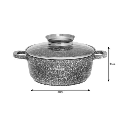 Klausberg puodų rinkinys 6 dalių pilkas marmuro efekto Ø20 / 24 / 28 cm KB-7533