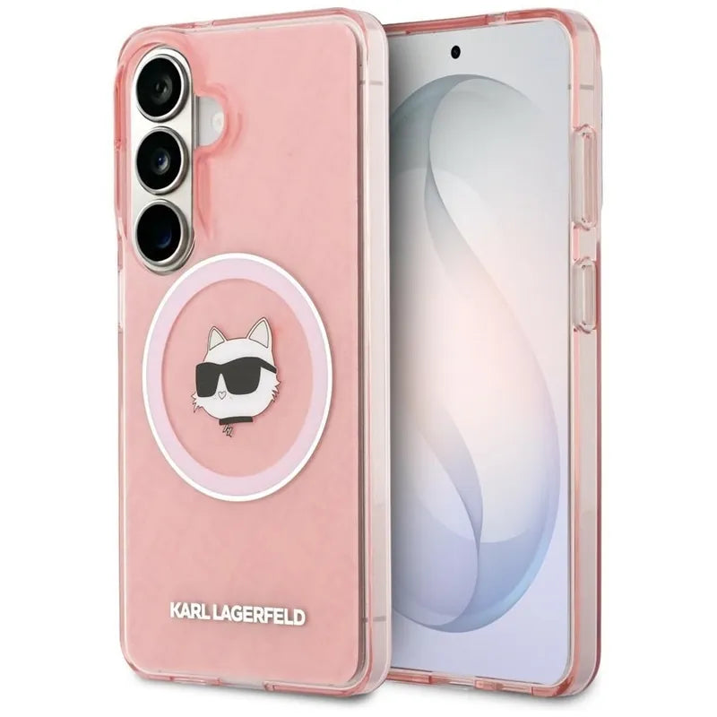 Karl Lagerfeld IML Repeated Choupette MagSafe – dėklas Samsung Galaxy S26 telefonui (rožinis)