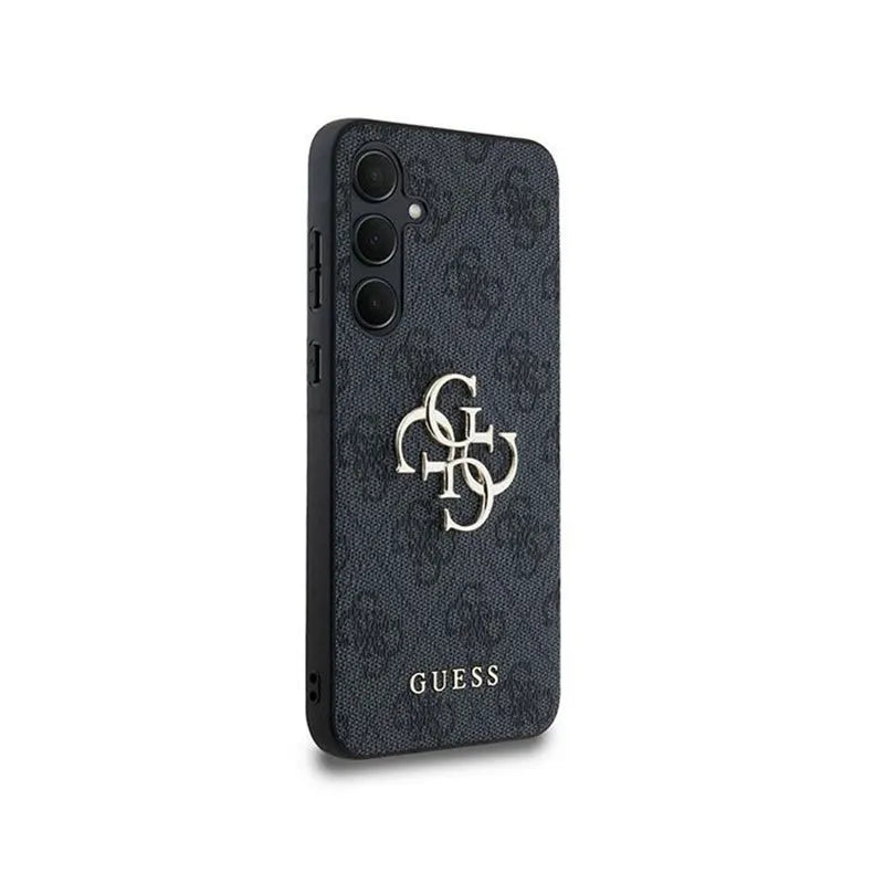 „Guess 4G Big Metal Logo“ dėklas, skirtas „Samsung Galaxy A35 5G“ (juodas)