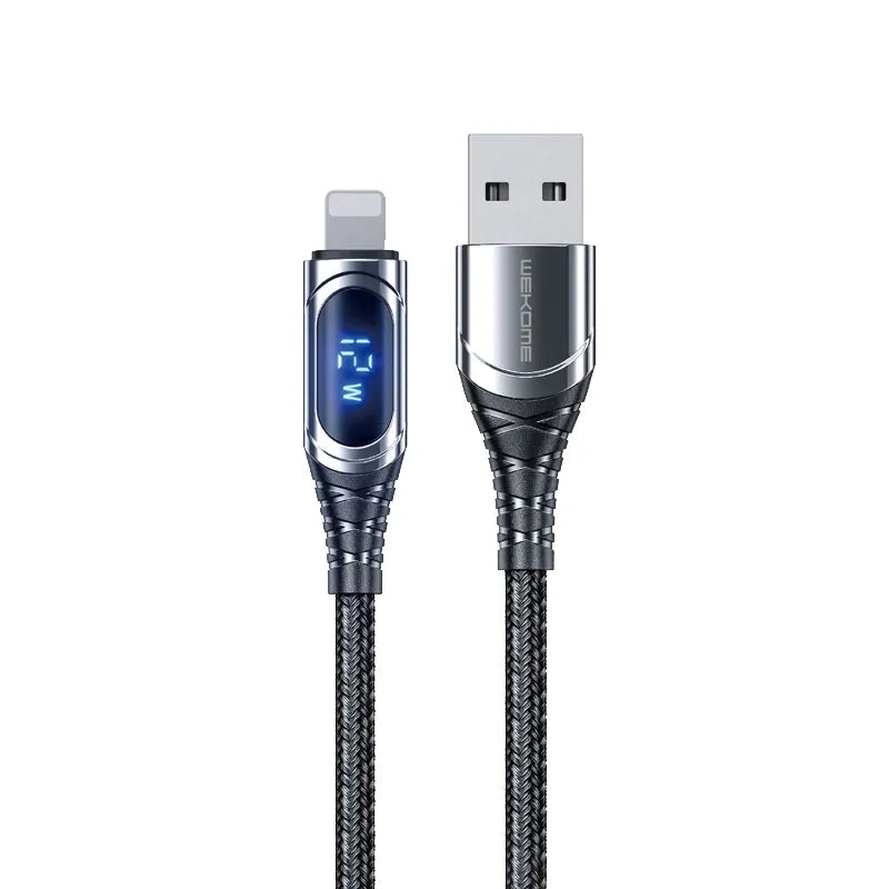 WEKOME WDC-166 Sakin Series - USB-A į Lightning 6A greito įkrovimo 1 m jungiamasis laidas (tamsiai pilkas)
