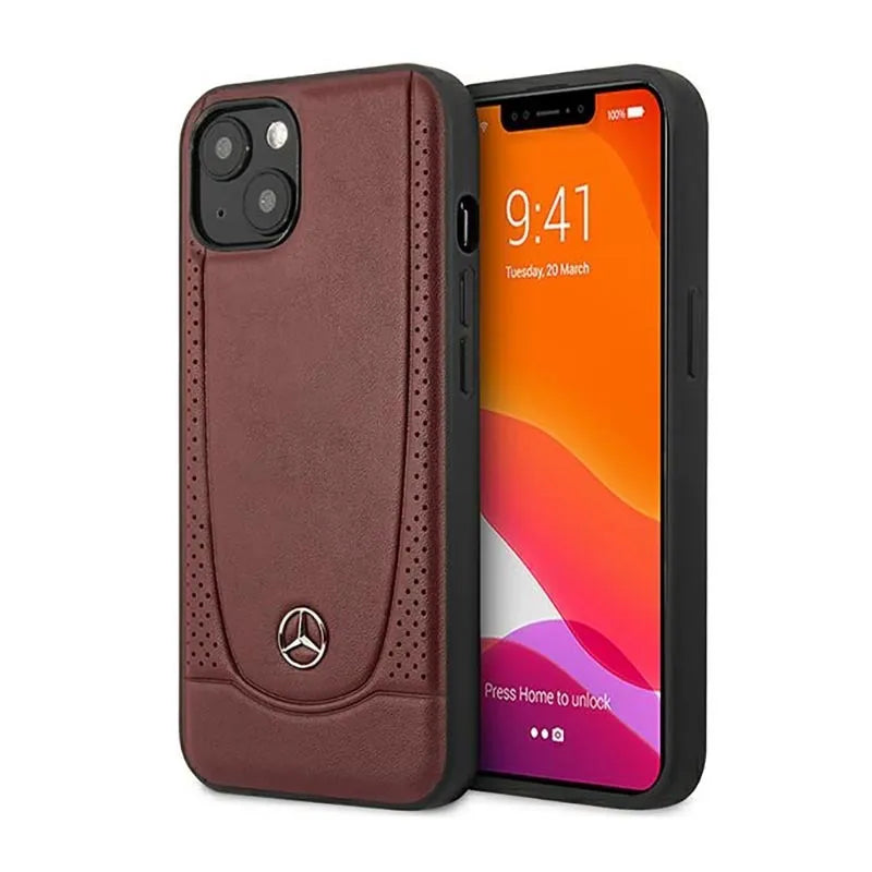 Mercedes Leather Urban Line – dėklas iPhone 14 Plus (raudonas)