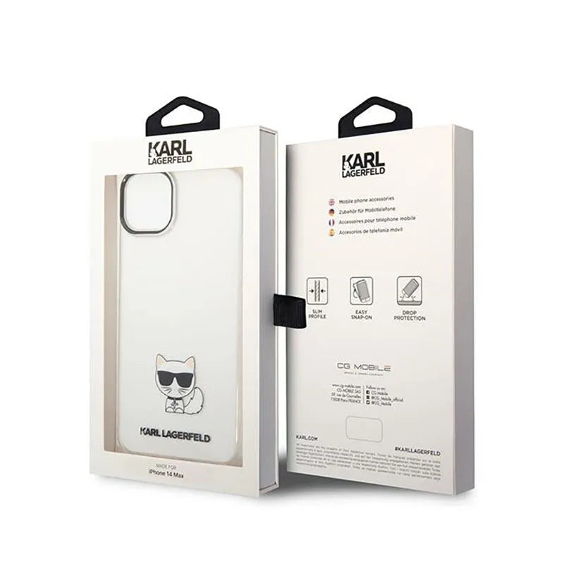 Karl Lagerfeld Choupette Body - Dėklas iPhone 14 Plus (Skaidrus)