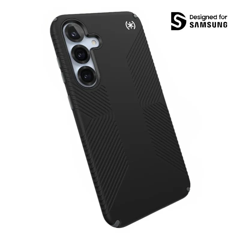 Speck Presidio2 Grip – Dėklas, skirtas Samsung Galaxy S25+ / 24+ (Juodas/Pilkas/Baltas)