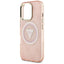 Guess IML Metal Glitter 4G Circle Triangle MagSafe – dėklas iPhone 16 Pro Max telefonui (rožinis)