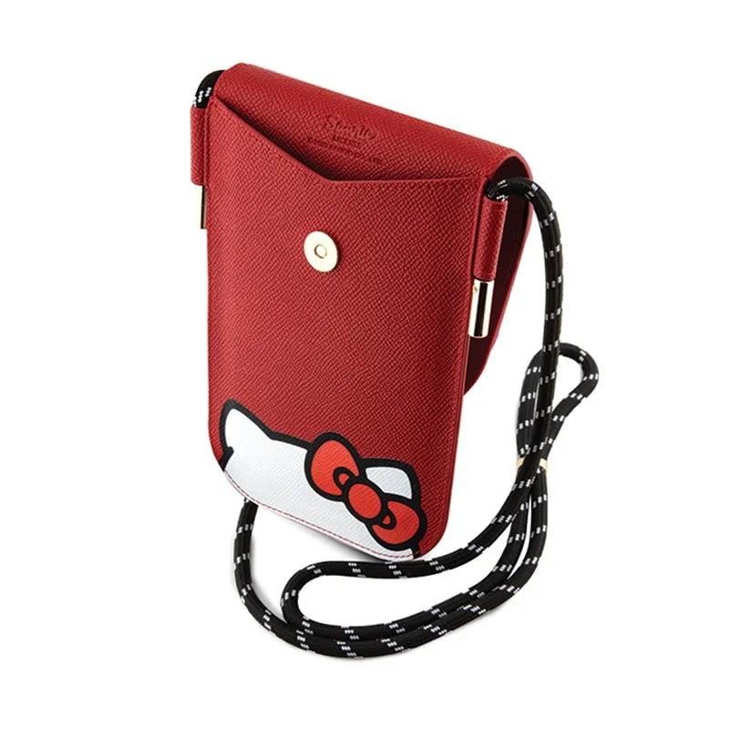 Hello Kitty Leather Hiding Kitty Cord – telefono krepšys per petį (raudonas)