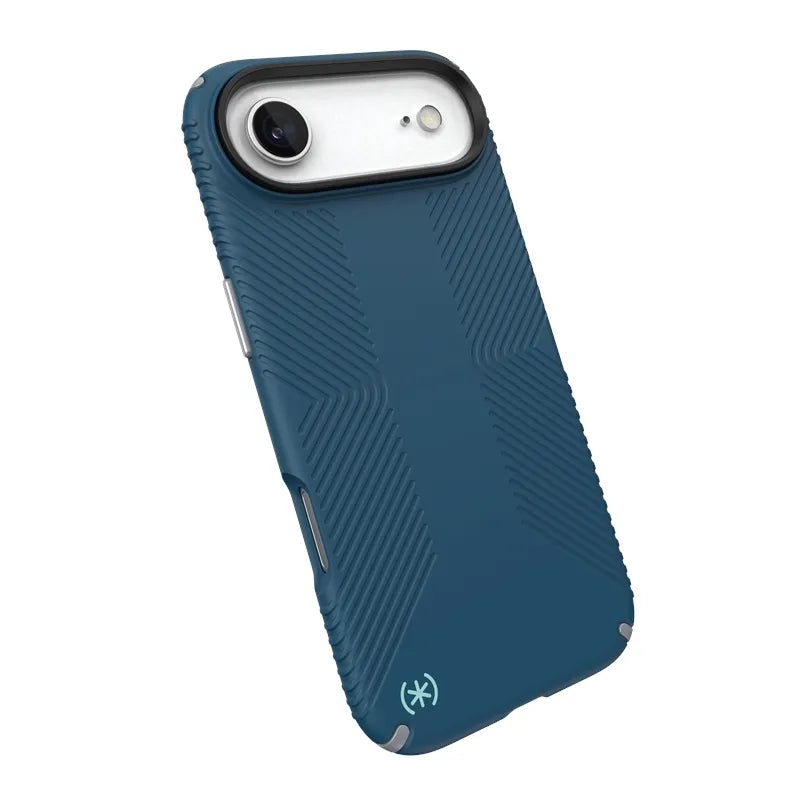 Speck Presidio2 Grip MagSafe – dėklas iPhone Air (Deep Sea / Silver Metallic / Spell Blue)