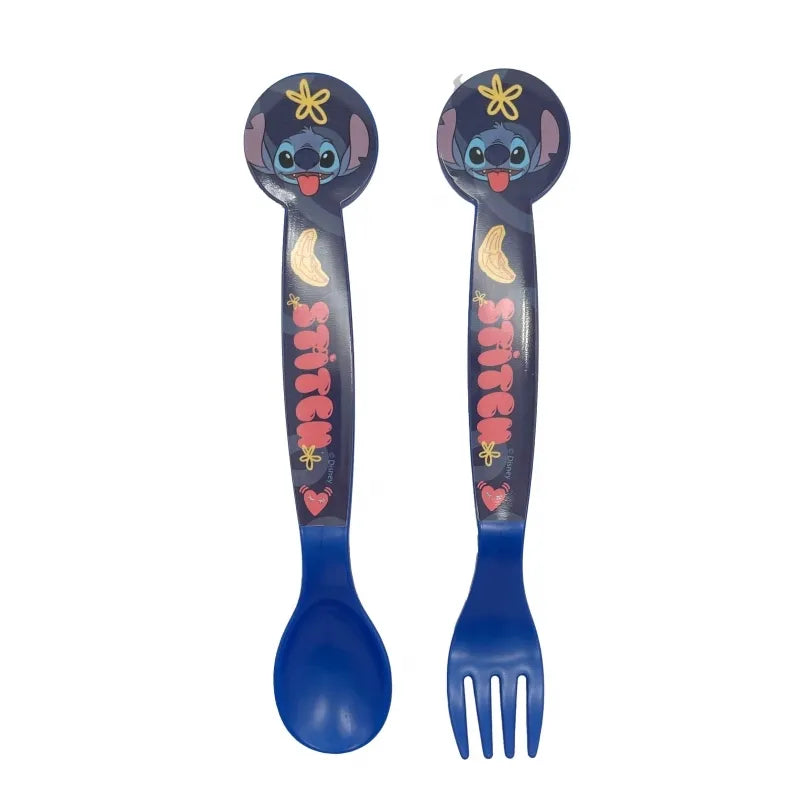 Disney Stitch – Palms kolekcijos plastikinių stalo įrankių rinkinys (šaukštas ir šakutė)
