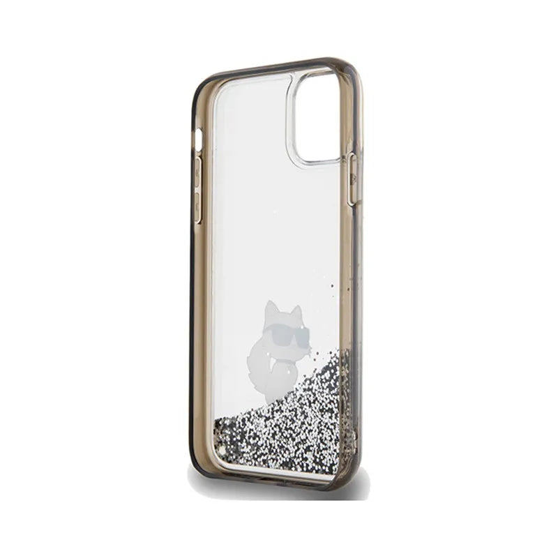 Karl Lagerfeld Liquid Glitter Choupette – dėklas iPhone 11 (skaidrus)