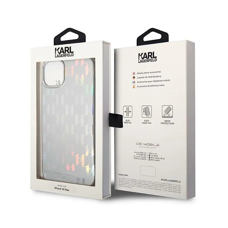 Karl Lagerfeld Monogram Pattern dėklas iPhone 14 (juodas)
