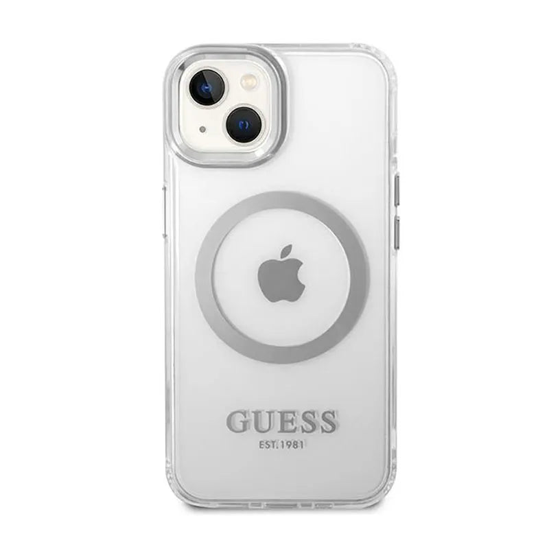 Guess Metal Outline MagSafe – Dėklas iPhone 14 (Skaidrus)