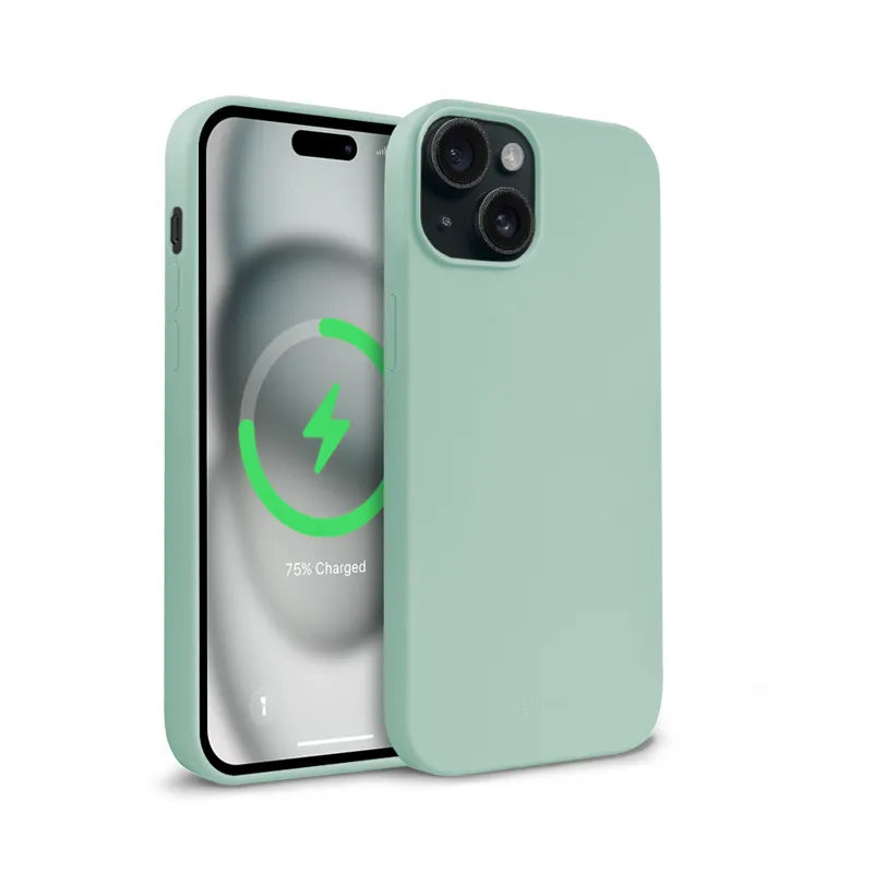 „Crong Color Cover Magnetic“ – „iPhone 15“ „MagSafe“ dėklas (mėtų spalvos)