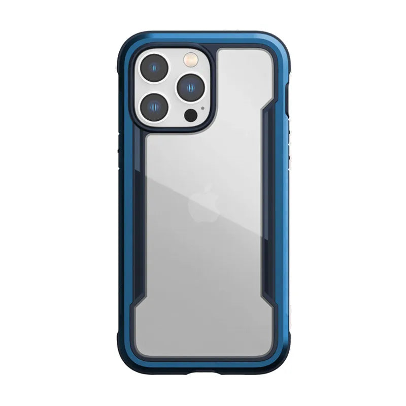 X-Doria Raptic Shield – aliumininis dėklas, skirtas iPhone 14 Pro Max (išbandytas kritimui iš 3 m aukščio) (jūrinė mėlyna)