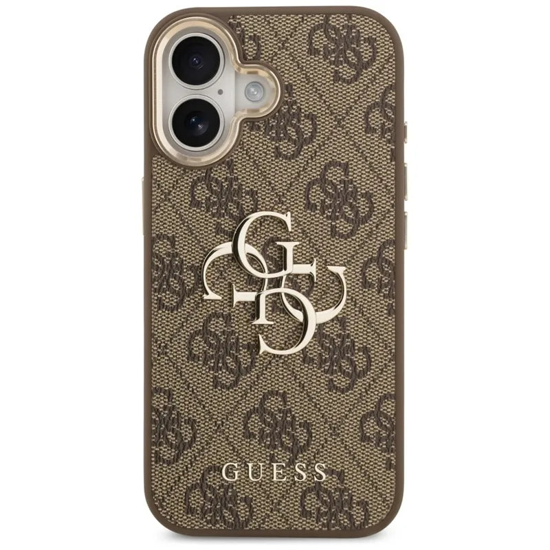 Guess 4G Big 4G Classic Logo – dėklas iPhone 17 (ruda / auksinė)