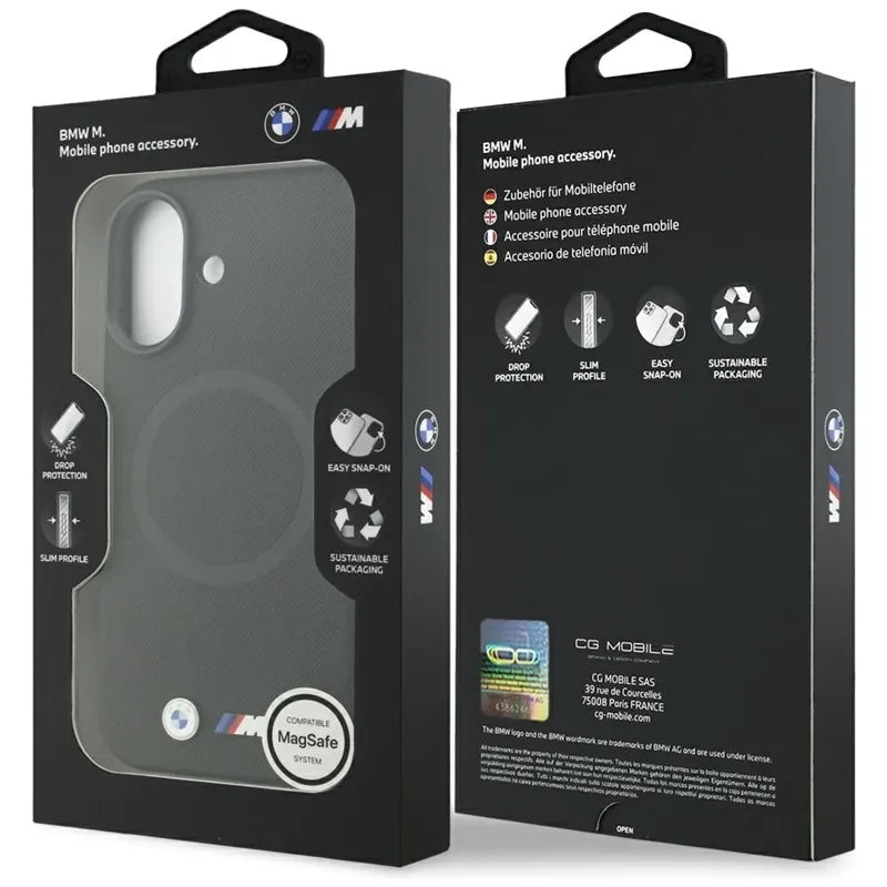 BMW M FW Metal Logo MagSafe – dėklas iPhone 17 (juodas)
