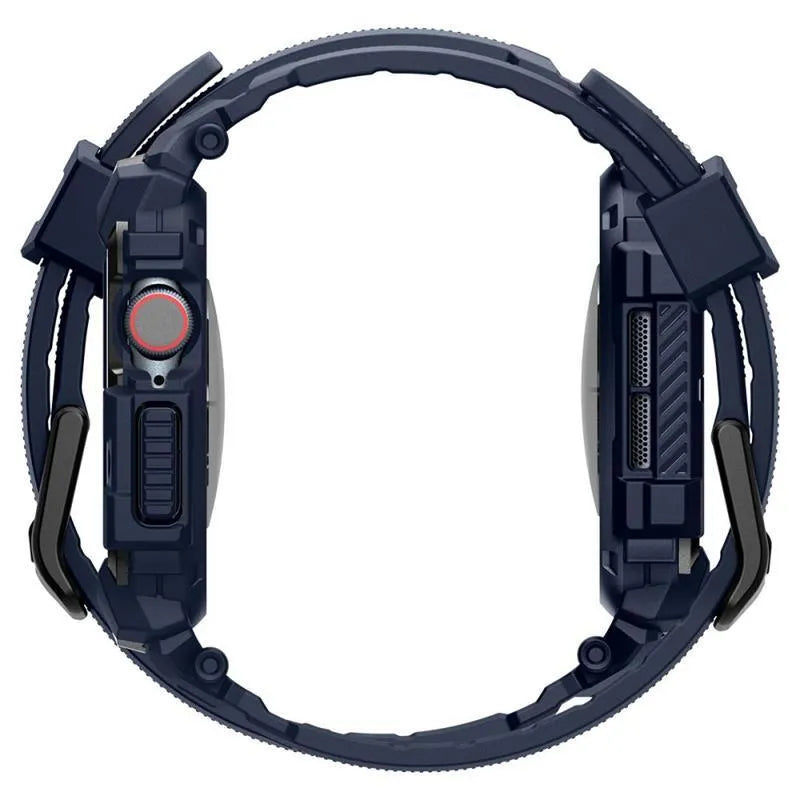 Spigen Rugged Armor Pro – dirželis su dėklu Apple Watch 10 46 mm (tamsiai mėlynas)