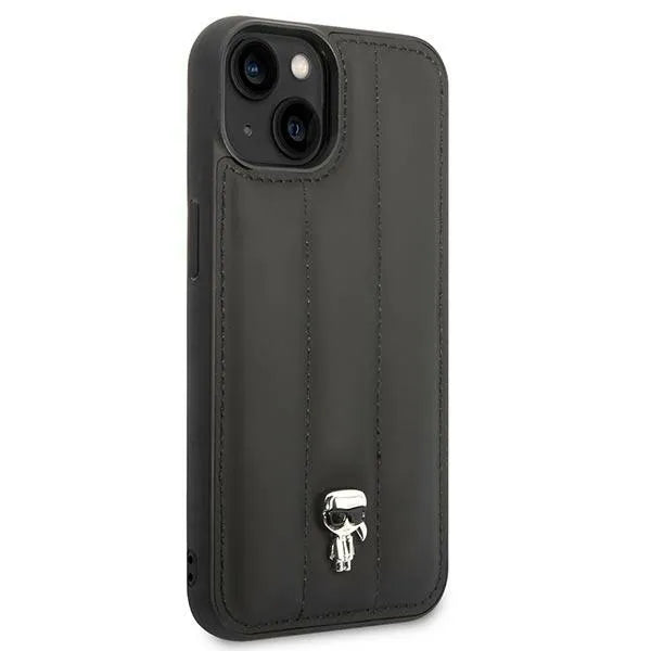 Karl Lagerfeld Quilted Puffy Ikonik Pin - dėklas iPhone 14 (juodas)