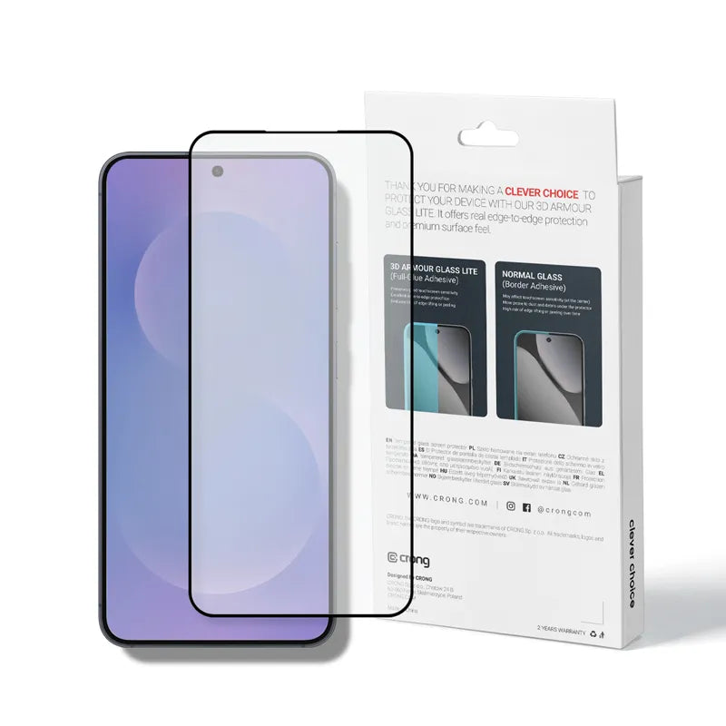 Crong 3D Armour Glass Lite – Full Glue grūdintas stiklas Samsung Galaxy S25